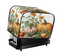 Mexpekil Copertura per tostapane floreale con zucca autunnale ad acquerello, copertura per tostapane a 2 fette, impermeabile, per cucina, piccolo elettrodomestico, antipolvere, protezione per forno