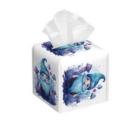 Mexpekil Copertura quadrata per scatola di fazzoletti ad acquerello con simpatico gnomo dipinto a forma di fungo in pelle sintetica in poliuretano per scatola di fazzoletti per bagno auto tovaglioli