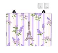 Mexpekil Copertura superiore della stufa della torre Eiffel del fiore della | Copertura per piano cottura a gas in vetro, resistente al calore, antiscivolo, con 2 ganci, 71,1 x 50,8 cm