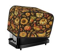 Mexpekil Copertura vintage per tostapane con zucca di tacchino e girasoli, copertura impermeabile per la macchina del pane a 2 fette di copertura per piccoli elettrodomestici da cucina coperture