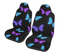 Mexpekil Coprisedili universali per auto, motivo farfalle blu, viola, 2 pezzi, accessori per interni auto, per uomini e donne