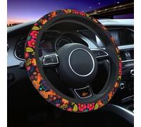 Mexpekil Coprivolante universale colorato floreale coprivolante per auto, antiscivolo, decorativo, accessorio per auto adatto alla maggior parte delle auto (38 cm), confezione da 1