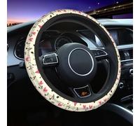 Mexpekil Coprivolante universale per auto con note musicali, a forma di cuore, antiscivolo, decorativo, adatto alla maggior parte delle auto (38 cm), confezione da 1