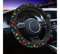 Mexpekil Coprivolante universale per auto con stampa di zampe colorate, colori fluo, antiscivolo, accessori decorativi per auto, adatti alla maggior parte delle auto (38 cm), confezione da 1