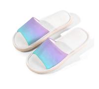 Mexpekil Cotton Candy Ombre Pantofole per donne e uomini, colore sfumato Open Toe scarpe da casa estive in lino pantofole, Multi, 6/6.5 UK Wide
