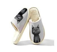 Mexpekil Cute Cat On A Rainy Day Pantofole da donna in memory foam scarpe da casa, Multi, 42.5/43 EU