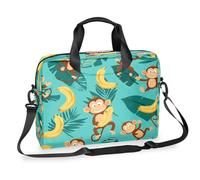 Mexpekil Cute Monkey Banana Leaves Custodia per computer portatile 13-16 pollici Messenger borsa per computer portatile per donne uomini