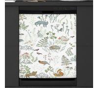 Mexpekil Decalcomania per lavastoviglie, motivo floreale, magnetico, PVC+PET, 58 x 66 cm (larghezza x altezza), si adatta alla maggior parte delle lavastoviglie standard, facile da installare