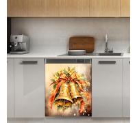Mexpekil Decorazione per festival Campana Copertura magnetica per lavastoviglie 53 x 66 cm adesivo decorativo per lavastoviglie per porta d'ingresso impermeabile pannello elettrodomestico da cucina