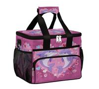 Mexpekil Delfini a forma di cuore riutilizzabili isolati borse per il pranzo per donne uomini adulti borsa termica per il pranzo grande riutilizzabile borsa termica per il pranzo per il lavoro picnic