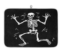 Mexpekil Divertente tappetino scolapiatti con scheletro umano che danza 45,7 x 61 cm, assorbente da cucina, tappetino scolapiatti ad asciugatura rapida, tappetino da bar
