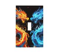 Mexpekil Dragons - Copertura per interruttore della luce incandescente a 1 banda, con interruttore singolo, piastra decorativa da parete per casa e ufficio