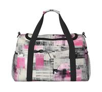 Mexpekil Duffle Bag Art Pink Black White Texture Travel Duffel Bag Mens Womens Sport Weekend Pernottamento Palestra Holdall Carry on Bag, Multicolore, 19.7x10.2x13 in, Borsone da viaggio