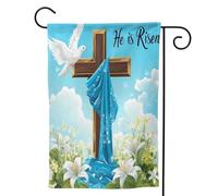 Mexpekil Easter He is Risen Flower Garden Flag 30,5 x 45,7 cm double face, bandiera decorativa per esterni per patio, cortile, prato