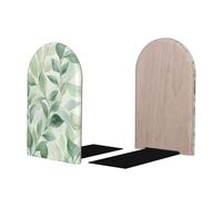 Mexpekil Fermalibri in legno con foglie verde chiaro per mensole, resistente, organizer per libri, antiscivolo, 1 paio di supporti per libri per scrivania, ufficio, biblioteca per lettori