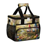 Mexpekil Forest Easter Egg Gnomi, borsa termica per il pranzo, riutilizzabile, per donne, uomini, adulti, grande, riutilizzabile, borsa termica per il pranzo, per lavoro, picnic, attività all'aperto