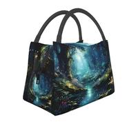 Mexpekil Forest Lake Flowers - Borsa termica per il pranzo da donna, borsa termica per il pranzo, per adulti, di grande capacità, per picnic, borsa termica per il pranzo portatile per il lavoro