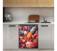 Mexpekil Frutta Cibo Lavastoviglie Magnete Copertura 53x66 Pollici Decorativo Lavastoviglie Adesivo per Porta D'ingresso Impermeabile Pannello Elettrodomestico Cucina Pannello Adesivo