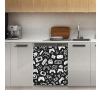 Mexpekil Game Hand Black Lavastoviglie Magnete Copertura 53x66 Pollici Adesivo Decorativo Lavastoviglie per Porta D'ingresso Impermeabile Pannello Elettrodomestico Cucina Pannello Adesivo Magnetico