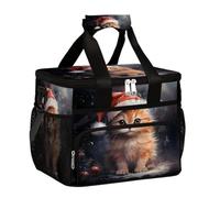 Mexpekil Gatti che indossano cappelli di Natale borse per il pranzo isolate riutilizzabili per donne uomini adulti scatola termica per il pranzo grande riutilizzabile borsa termica per il pranzo per