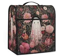 Mexpekil Ghost with Flowers Stand Mixer Cover 5-8 Quart Kitchen Appliance Dust Covers with Top Handle and Pockets Universal Kitchen Applian Decor Protector Accessories