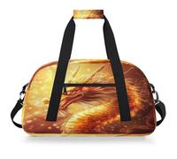 Mexpekil Gloden Dragon - Borsa da palestra da viaggio per ragazze e ragazzi, borsa da viaggio per il fine settimana, impermeabile, per sport, danza, scuola, pratica
