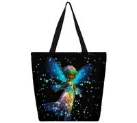 Mexpekil Glowing African Girl Fly Canvas Tote Bag per donne ragazze riutilizzabili borse per la spesa grandi borse da donna borsa a tracolla multiuso