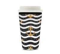 Mexpekil Golden Sea - Manicotto riutilizzabile per bevande calde e fredde, in neoprene, per bevande calde e fredde, per tazze da 453,6-510,3 g