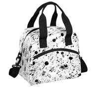 Mexpekil Grande borsa per il pranzo da uomo e donna, isolata, impermeabile, portatile, borsa frigo, borsa da picnic con tracolla regolabile, 13,8 l (nota musicale)