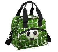 Mexpekil Grande borsa per il pranzo per donne e uomini, isolata, termica, impermeabile, portatile, borsa da picnic con tracolla regolabile, 13,8 l (palla da calcio nella rete portiera)