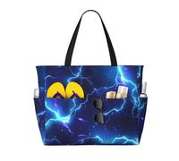 Mexpekil Grandi borse da spiaggia per donne uomini impermeabili a prova di sabbia borsa da spiaggia pieghevole borse estive vacanze, Fulmine Blu, Taglia unica