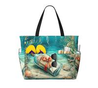 Mexpekil Grandi borse da spiaggia per donne uomini impermeabili a prova di sabbia borsa da spiaggia pieghevole borse estive vacanze, Scena Subacquea, Taglia unica