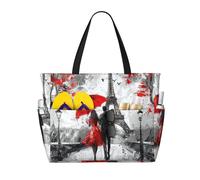 Mexpekil Grandi borse da spiaggia per donne uomini impermeabili a prova di sabbia borsa da spiaggia pieghevole borse estive vacanze, Torre Eiffel Parigi, Taglia unica