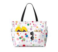 Mexpekil Grandi borse da spiaggia per donne uomini impermeabili a prova di sabbia borsa da spiaggia pieghevole borse estive vacanze, Punto d'onda di colore, Taglia unica