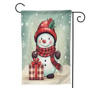 Mexpekil Graziosa bandiera natalizia da giardino con pupazzo di neve e neve, 30,5 x 45,7 cm, double face, decorativa per esterni, per patio, cortile, prato