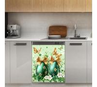 Mexpekil Green Eggs Farfalla Fiori Fiocchi Copertura Magnetica Lavastoviglie 53 x 66 cm Adesivo decorativo per Lavastoviglie per Porta d'ingresso Impermeabile Pannello Elettrodomestico Cucina Pannello