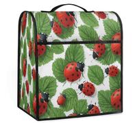 Mexpekil Green Leaf Red Ladybugs Stand Mixer Cover 5-8 Quart Kitchen Appliance Dust Covers con manico superiore e tasche universale accessori decorativi per elettrodomestici da cucina