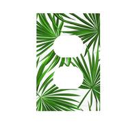 Mexpekil Green Palm Leaves Pattern Light Switch Cover 1 Gang Single Duplex Outlet Cover Piastra Decorativa da Parete per Casa Ufficio