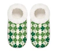 Mexpekil Green St Patricks - Pantofole da donna con trifoglio, antiscivolo, per donne, uomini e donne, Trifoglio verde di San Patrizio, XX-Large largo