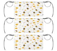 Mexpekil Grembiule corto impermeabile a mezza vita con tasche con motivo a margherita e ape, confezione da 3 grembiuli da cucina per cameriere e chef