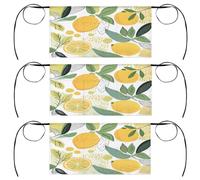 Mexpekil Grembiuli da cameriera con tasche da donna e uomo, impermeabili, a mezza vita, con foglie, colore giallo limone, confezione da 3 grembiuli da cucina