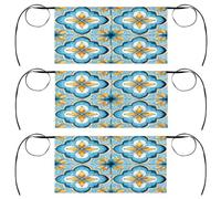 Mexpekil Grembiuli da cameriera con tasche, unisex, impermeabili, a mezza vita, con motivo quadrifoglio, colore blu, giallo, confezione da 3 grembiuli da cucina