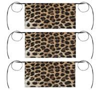 Mexpekil Grembiuli da cameriera rustici con stampa leopardata con tasche, da donna e uomo, impermeabili, a mezza vita, confezione da 3 grembiuli da cucina per cameriere e chef
