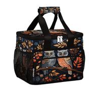 Mexpekil Gufo su foglie ramo borse per il pranzo isolate riutilizzabili per donne uomini adulti scatola termica per il pranzo grande riutilizzabile borsa termica per il pranzo per il lavoro picnic