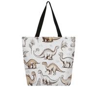Mexpekil Handdrawn_dinosaurs Canvas Tote Bag per donne ragazze borse della spesa riutilizzabili borse della spesa grandi borse da donna borsa a tracolla multiuso