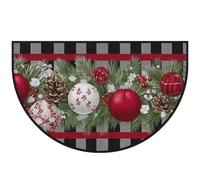 Mexpekil Holly Bell - Zerbino a mezza luna, per interni ed esterni, antiscivolo, lavabile, a semicerchio, assorbente, intrappola lo sporco, 100 x 160 cm