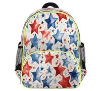 Mexpekil Independense Day Star Red Blue - Zaino per bambini per la scuola, leggero e impermeabile, per bambini in età prescolare, con cinghia toracica, portabottiglie d'acqua