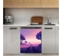 Mexpekil Lavanda Floreale Giardino Lavastoviglie Magnete Copertura 53x66 Pollici Decorativo Lavastoviglie Adesivo per Porta D'ingresso Impermeabile Pannello Elettrodomestico