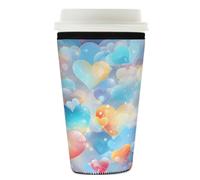 Mexpekil Magical Love Heart Pattern - Custodia riutilizzabile per bevande calde e fredde, in neoprene, per bevande calde e fredde, per tazze da 760 a 800 ml