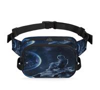 Mexpekil Marsupio, astronauta che pensa nell'universo con cerniera bidirezionale, marsupio idrorepellente con tracolla regolabile, Nero